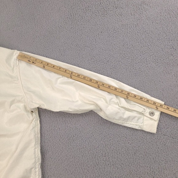 Calvin Klein Jeans Rain Coat Jacket Womens Large White Snap Button‎ Windbreaker - Picture 16 of 16